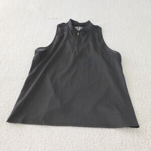 Lillie Green Shirt Womens XL 1/4 Zip Polo Sleeveless Black Collared Tennis